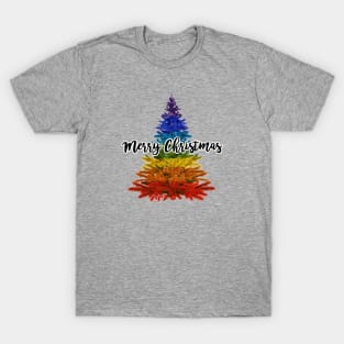 rainbow merry christmas tree T-Shirt